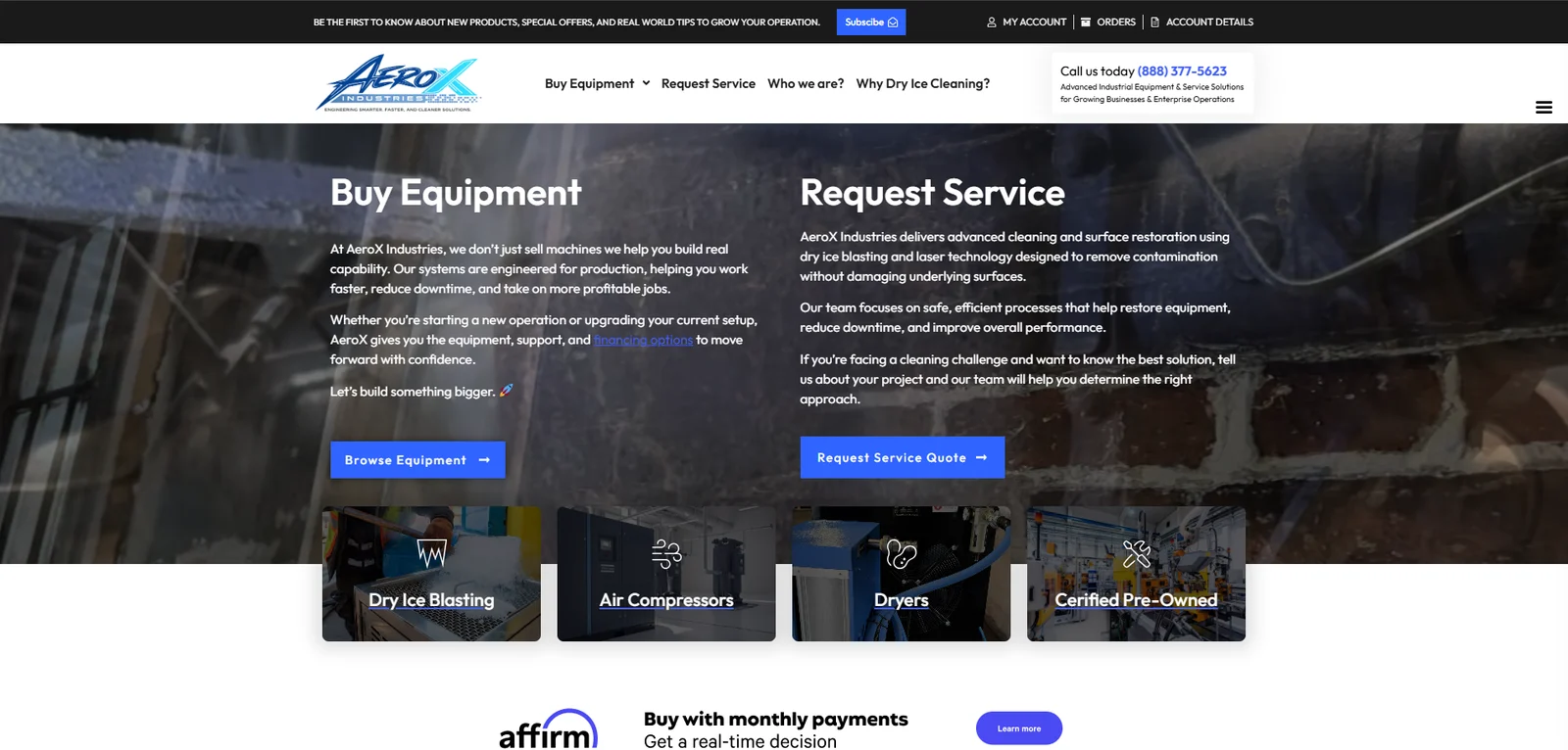 AeroX Industries website preview