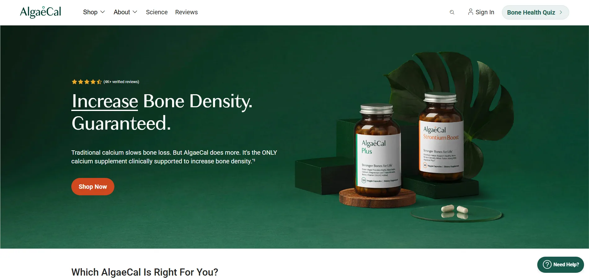 AlgaeCal website preview