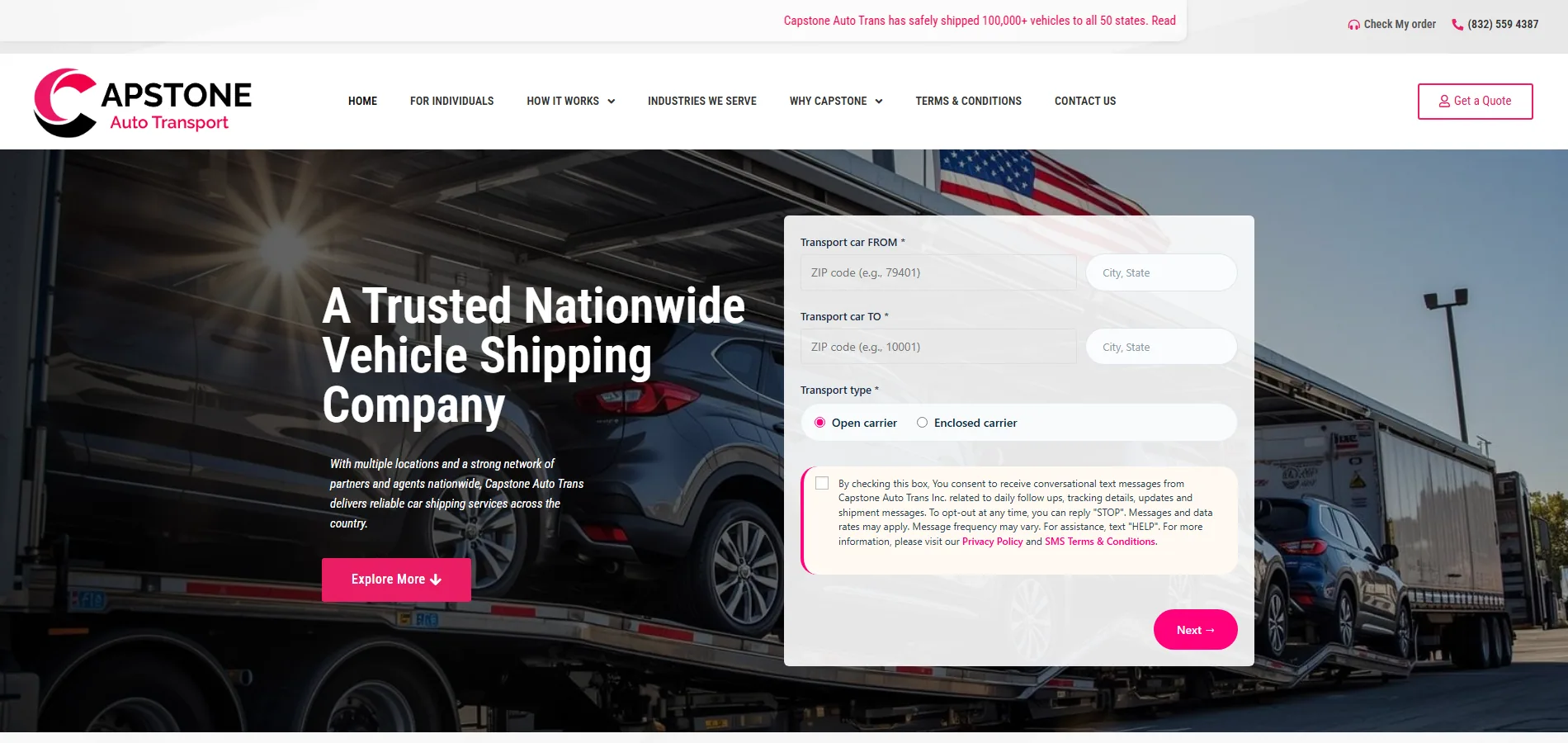 Capstone Auto Trans website preview