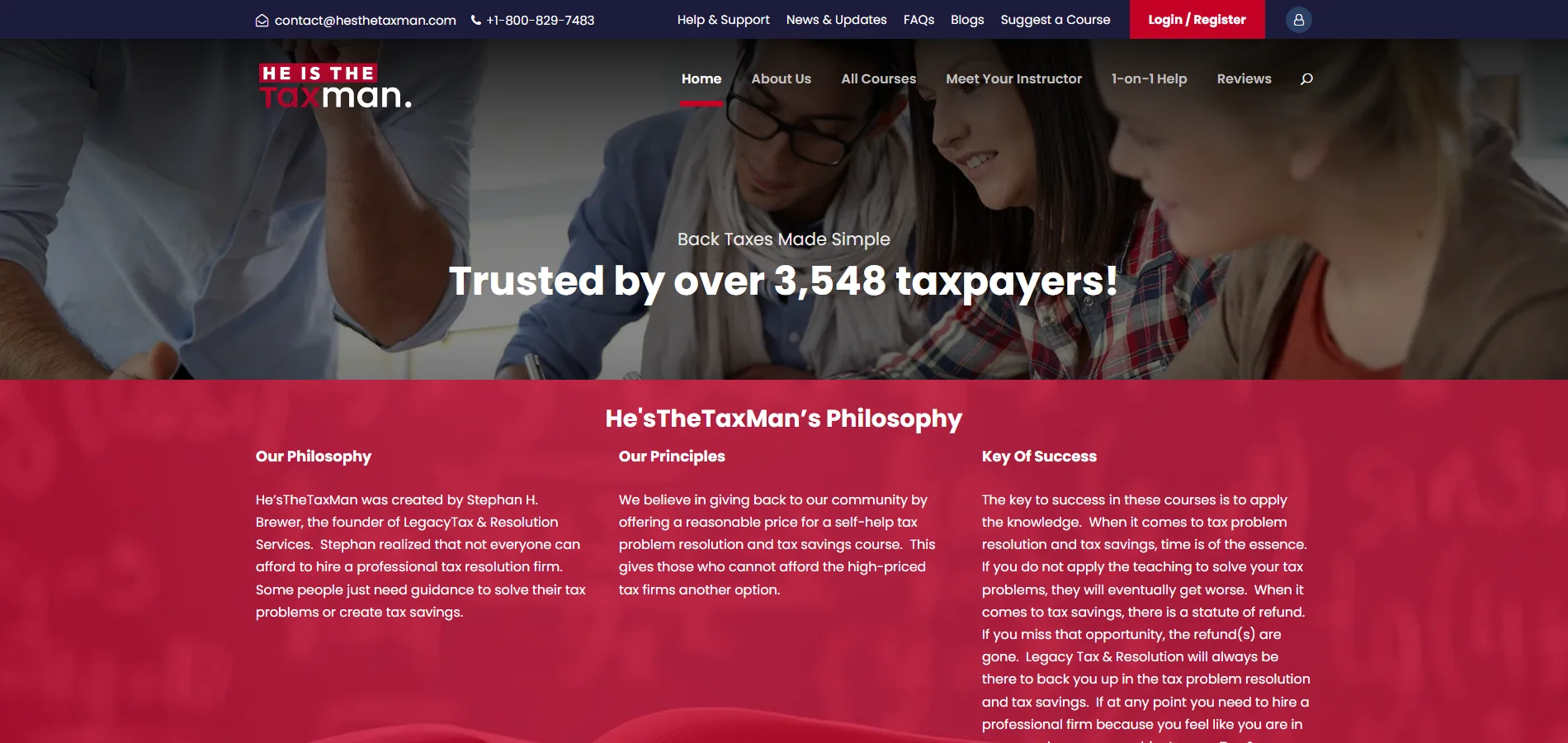 He's The Tax Man website preview