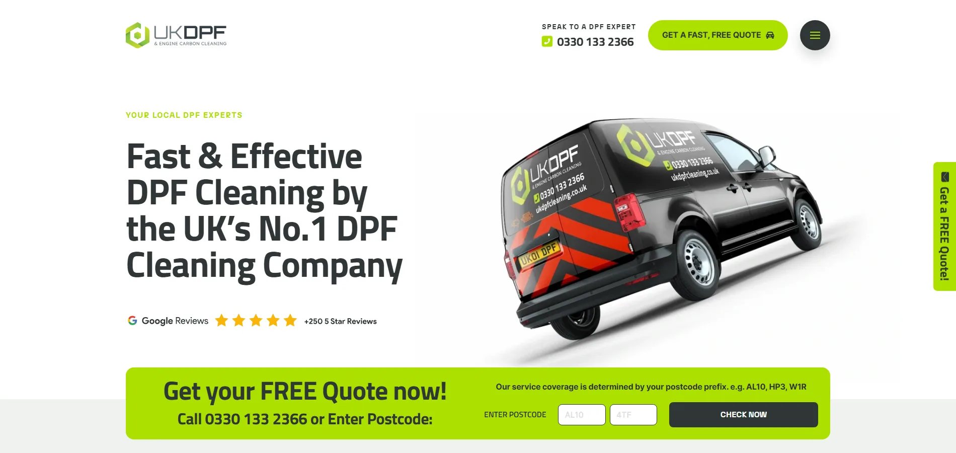 UK DPF Cleaning website preview